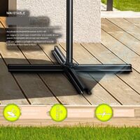 Umbrela pentru gradina si terasa, Tillvex, Ø 350 cm, husa, protectie UV 50+, 8 spite, rotatie 360°, inclinare reglabila, tesatura 180 g/m², rosu