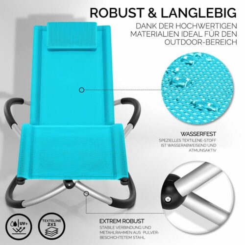 Scaun balansoar gradina, 166 x 74 x 81 cm, albastru, capacitate 180 kg