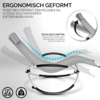 Scaun balansoar gradina, 166 x 74 x 81 cm, gri, capacitate 180 kg