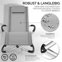 Scaun balansoar gradina, 166 x 74 x 81 cm, gri, capacitate 180 kg