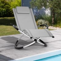 Scaun balansoar gradina, 166 x 74 x 81 cm, gri, capacitate 180 kg