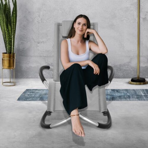 Scaun balansoar gradina, 166 x 74 x 81 cm, gri, capacitate 180 kg