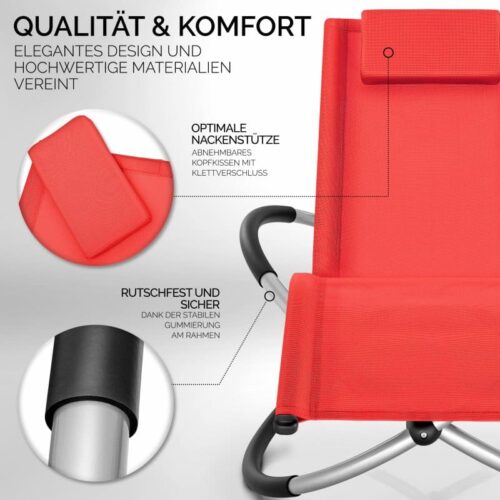 Scaun balansoar gradina, 166 x 74 x 81 cm, rosu, capacitate 180 kg