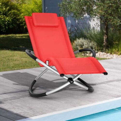 Scaun balansoar gradina, 166 x 74 x 81 cm, rosu, capacitate 180 kg
