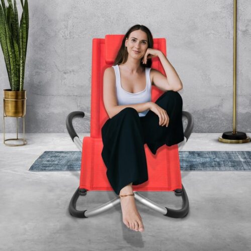 Scaun balansoar gradina, 166 x 74 x 81 cm, rosu, capacitate 180 kg