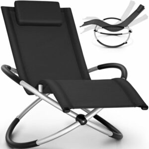 Scaun balansoar gradina, 166 x 74 x 81 cm, negru, capacitate 180 kg