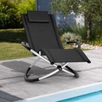 Scaun balansoar gradina, 166 x 74 x 81 cm, negru, capacitate 180 kg