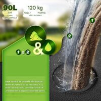 Suport pentru baza umbrela, greutati, 4 placi, umplere cu apa sau nisip 90 litri / 120 kg, negru, Tillvex