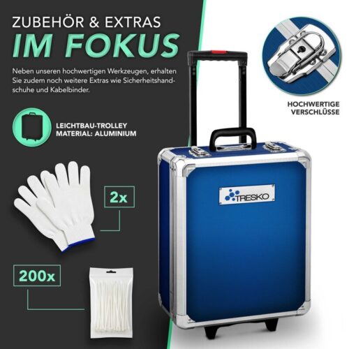 Troler aluminiu pentru scule cu accesorii incluse