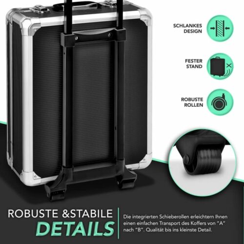 trusa de scule universala ''do it yourself'' tresko®, 949 piese, crom vanadiu, troler cu roti antracit Troler negru robust cu roți rezistente