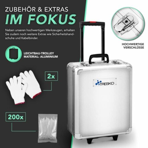 Troler din aluminiu cu accesorii și încuietori sigure