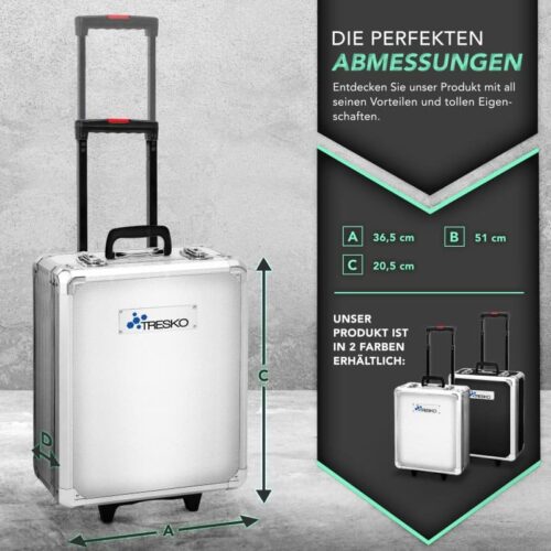 Troler aluminiu TRESKO cu mâner telescopic