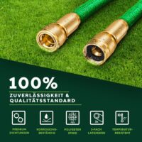 Furtun de udat Premium, extensibil pana la 30 m, flexibil, 10 functii, suport de perete cu accesorii incluse, verde