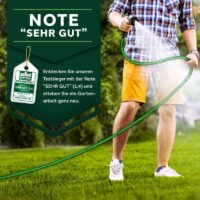 Furtun de udat Premium, extensibil pana la 30 m, flexibil, 10 functii, suport de perete cu accesorii incluse, verde