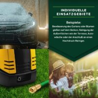 Furtun de udat Premium, extensibil pana la 30 m, flexibil, 10 functii, suport de perete cu accesorii incluse, verde