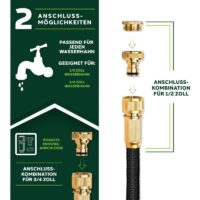 Furtun de udat Premium, extensibil pana la 22.5 m, flexibil, 10 functii, suport de perete cu accesorii incluse