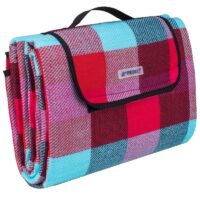 Pătură de picnic pliabilă, model carouri colorate