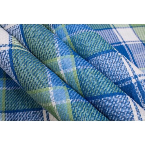 Material textil în carouri albastre și verzi