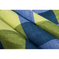 Textil țesut albastru și verde, prim-plan