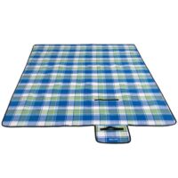 Pătură de picnic în carouri albastru-verde