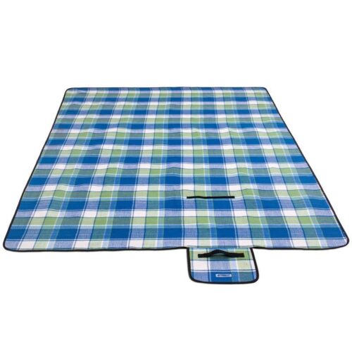 Pătură de picnic în carouri albastru-verde