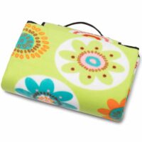 Pătură pliabilă verde cu model floral colorat