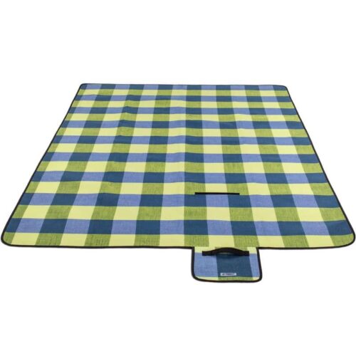 Pătură de picnic în carouri verde-albastru
