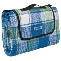 Pătură de picnic pliabilă albastru-verde cu mâner