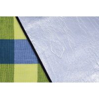 Material textil verde-albastru lângă folie argintie