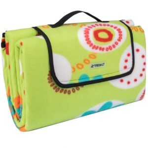 Pătură de picnic verde cu model colorat
