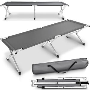 tresko feldbett 210 cm grau campingbett bett liege gaestebett reisebett klappbett campingliege.jpg Pat pliant de camping cu husă transport